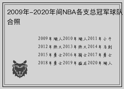 2009年-2020年间NBA各支总冠军球队合照